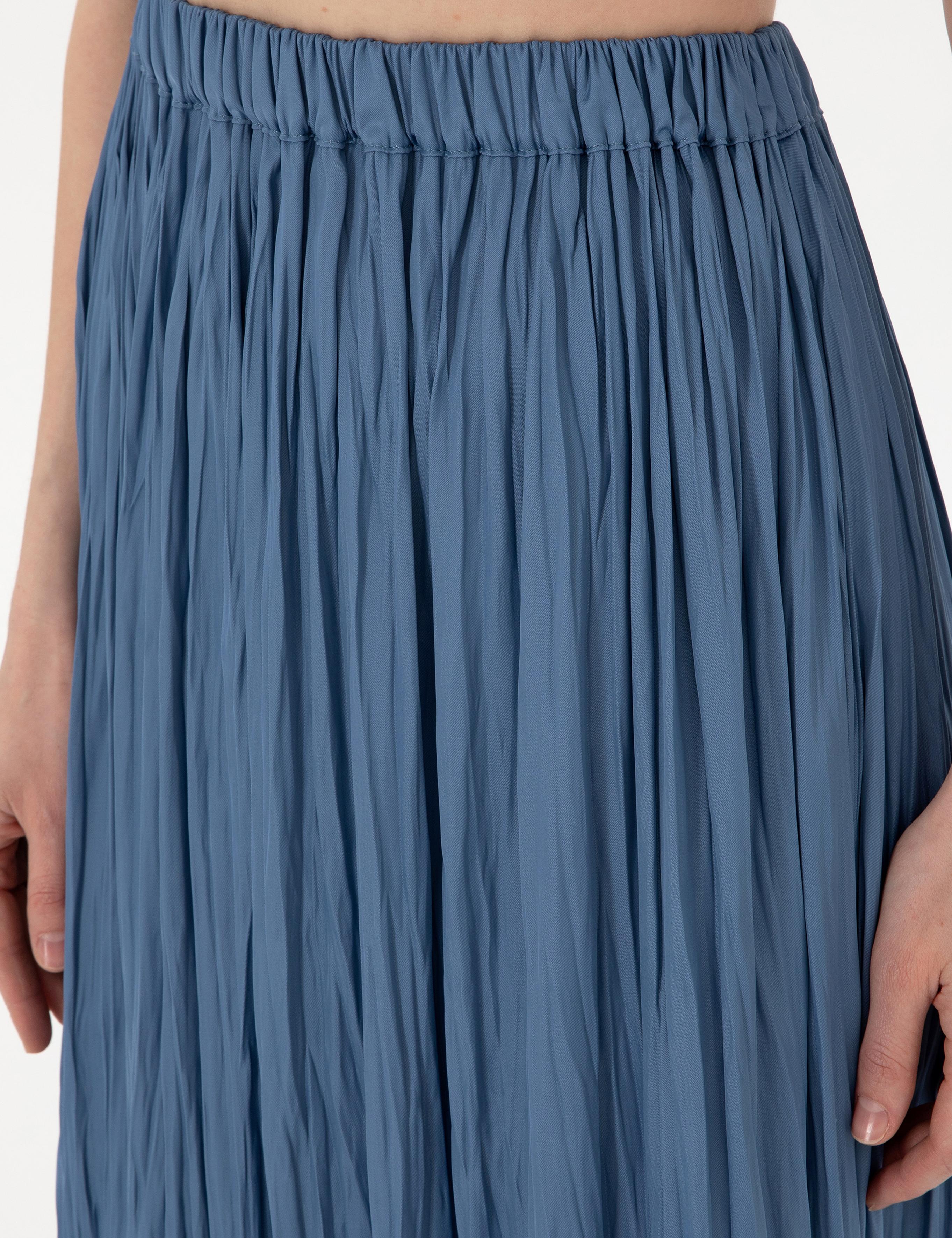 İndigo A Kesim Dokuma Etek