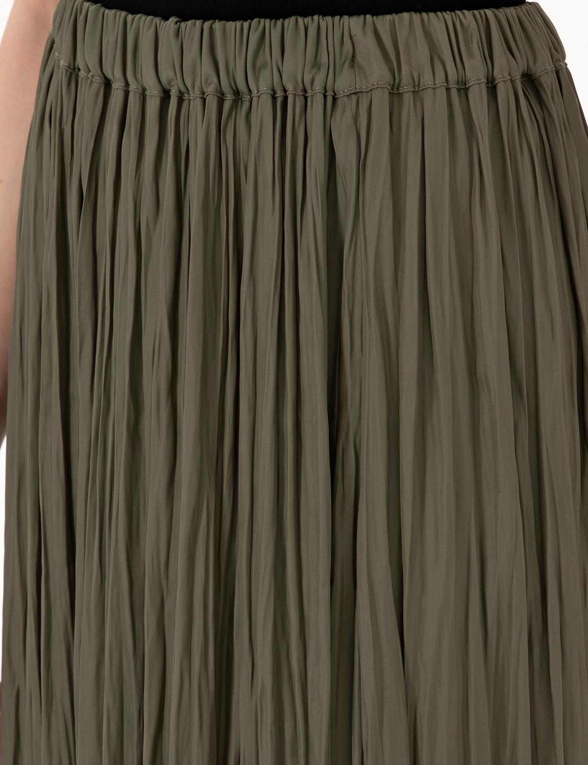 Haki A Kesim Dokuma Etek - 50301213016