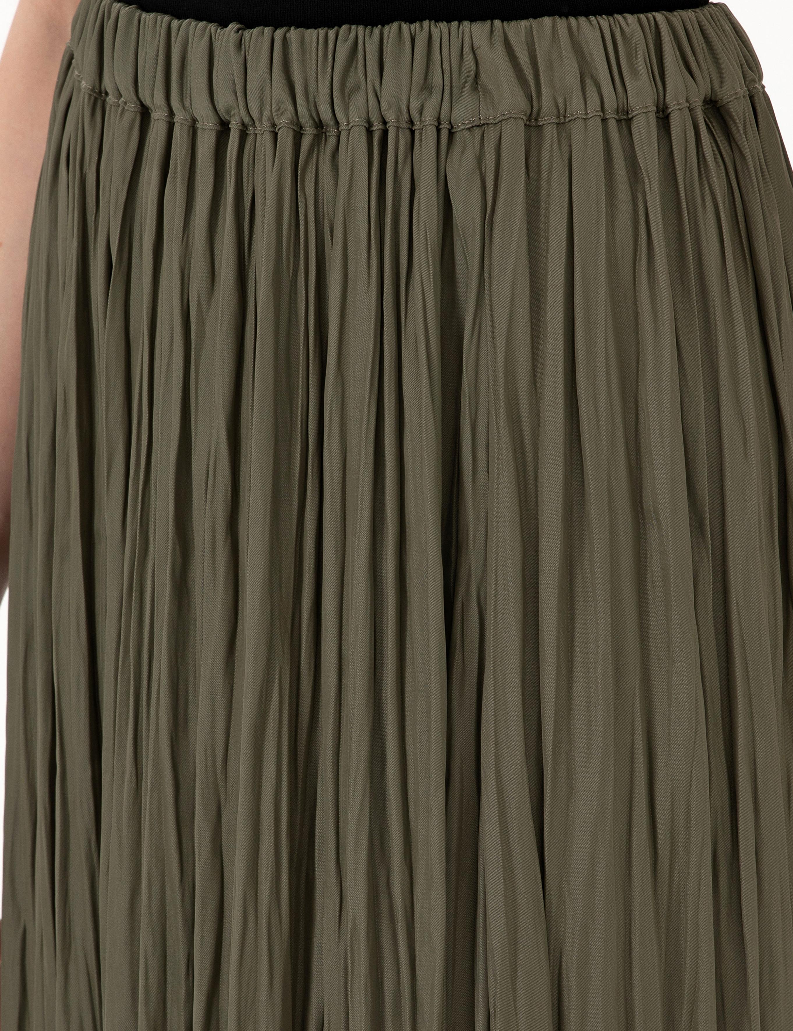 Haki A Kesim Dokuma Etek