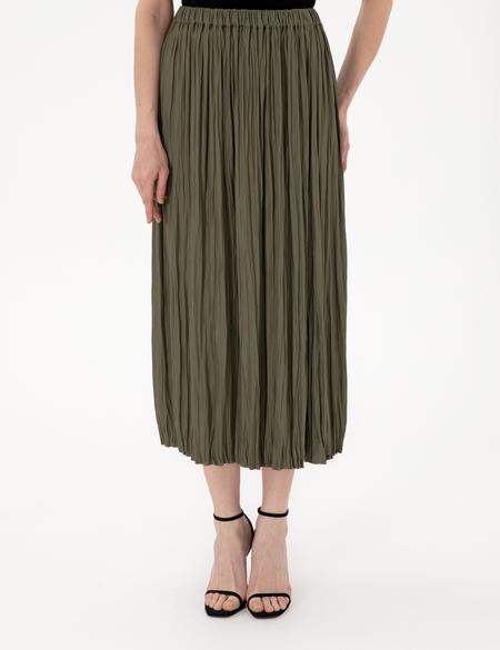 Haki A Kesim Dokuma Etek - 50301213016