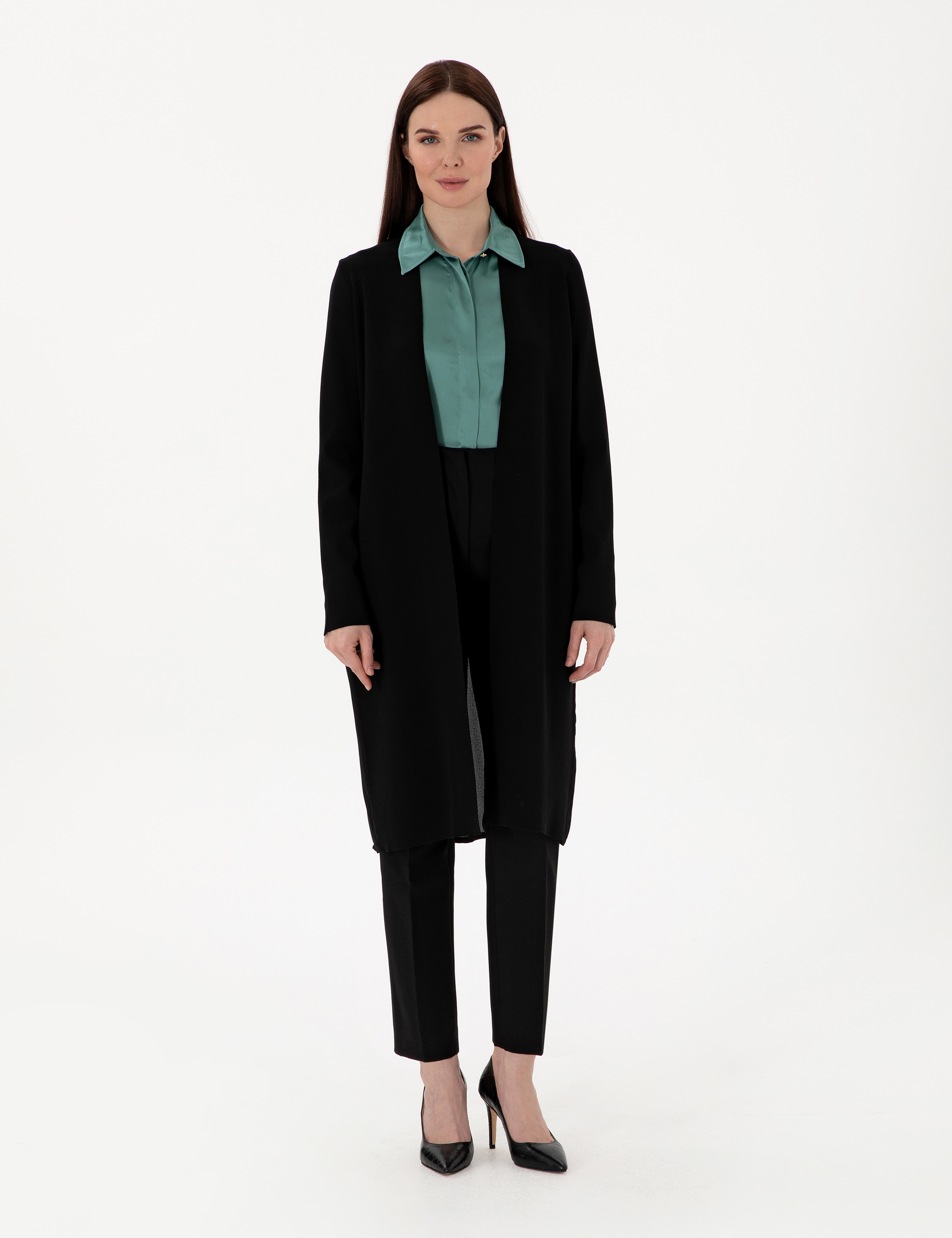 Siyah Oversize Triko Hırka - Image 1