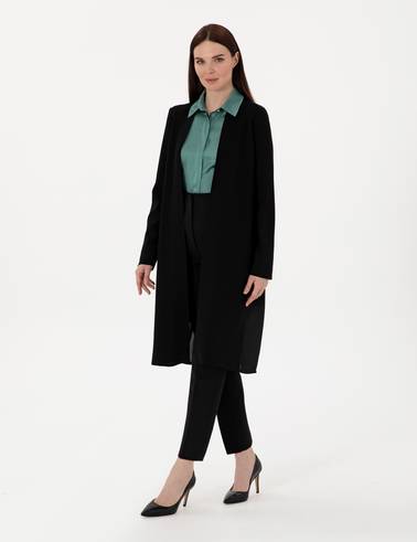 Siyah Oversize Triko Hırka
