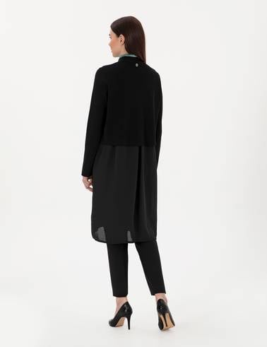 Siyah Oversize Triko Hırka