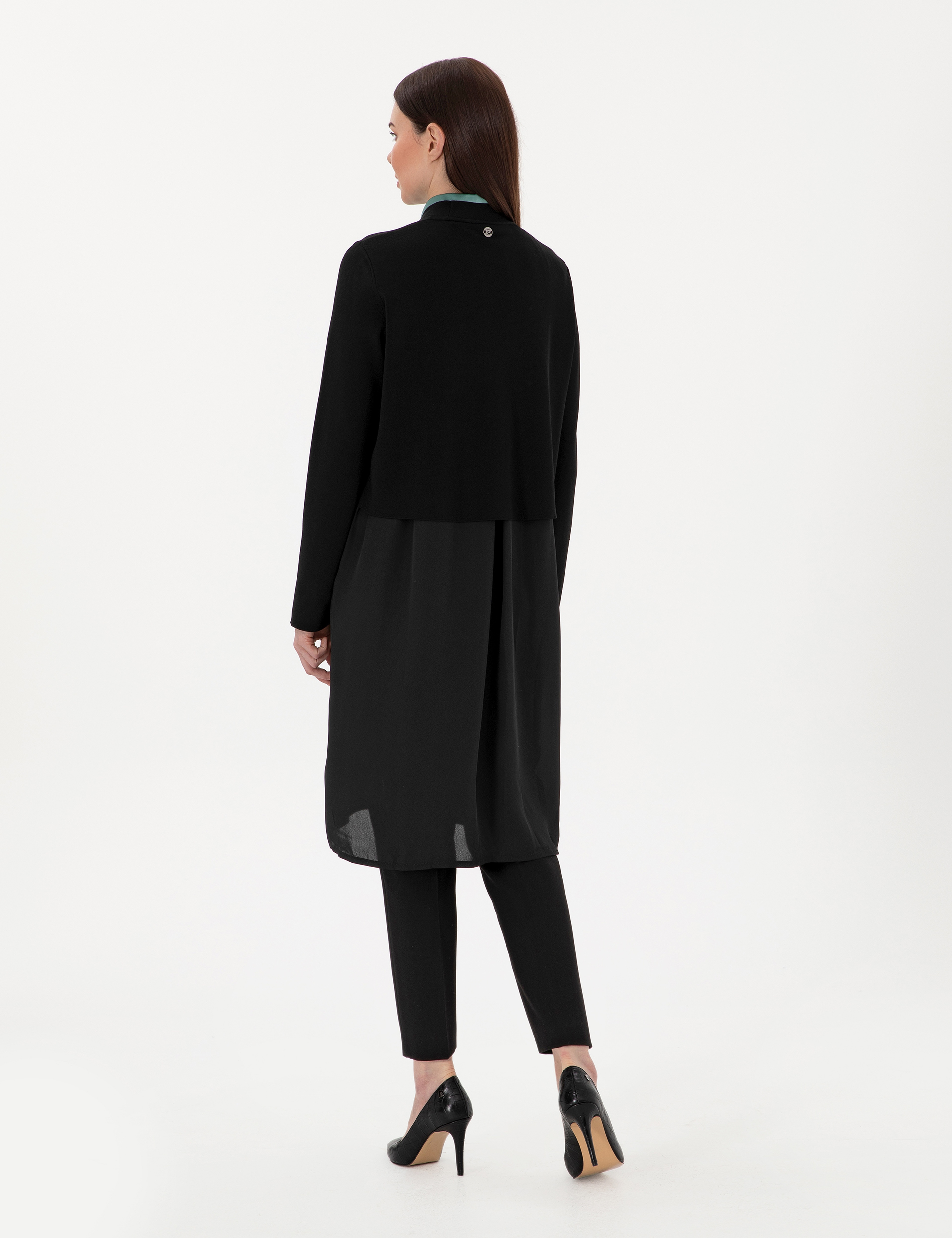 Siyah Oversize Triko Hırka - Image 5