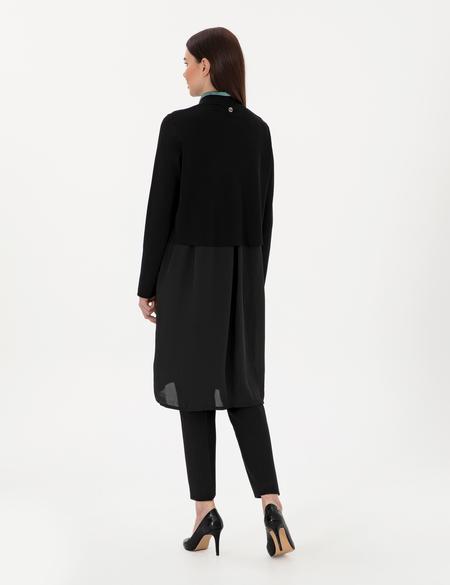 Siyah Oversize Triko Hırka - 50306965004