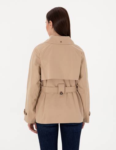 Bej Comfort Fit Trençkot