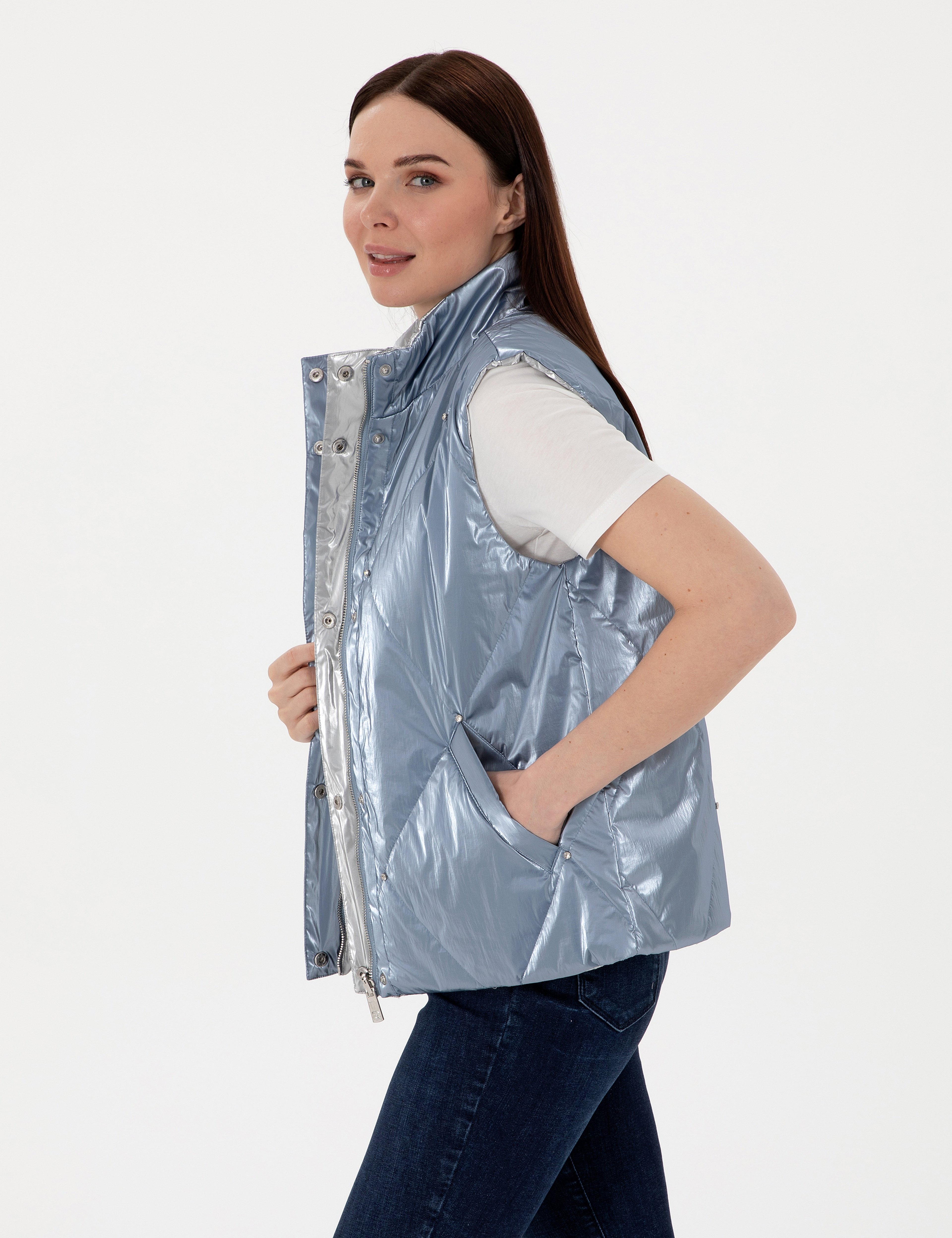 Gri Regular Fit Yelek - Image 1