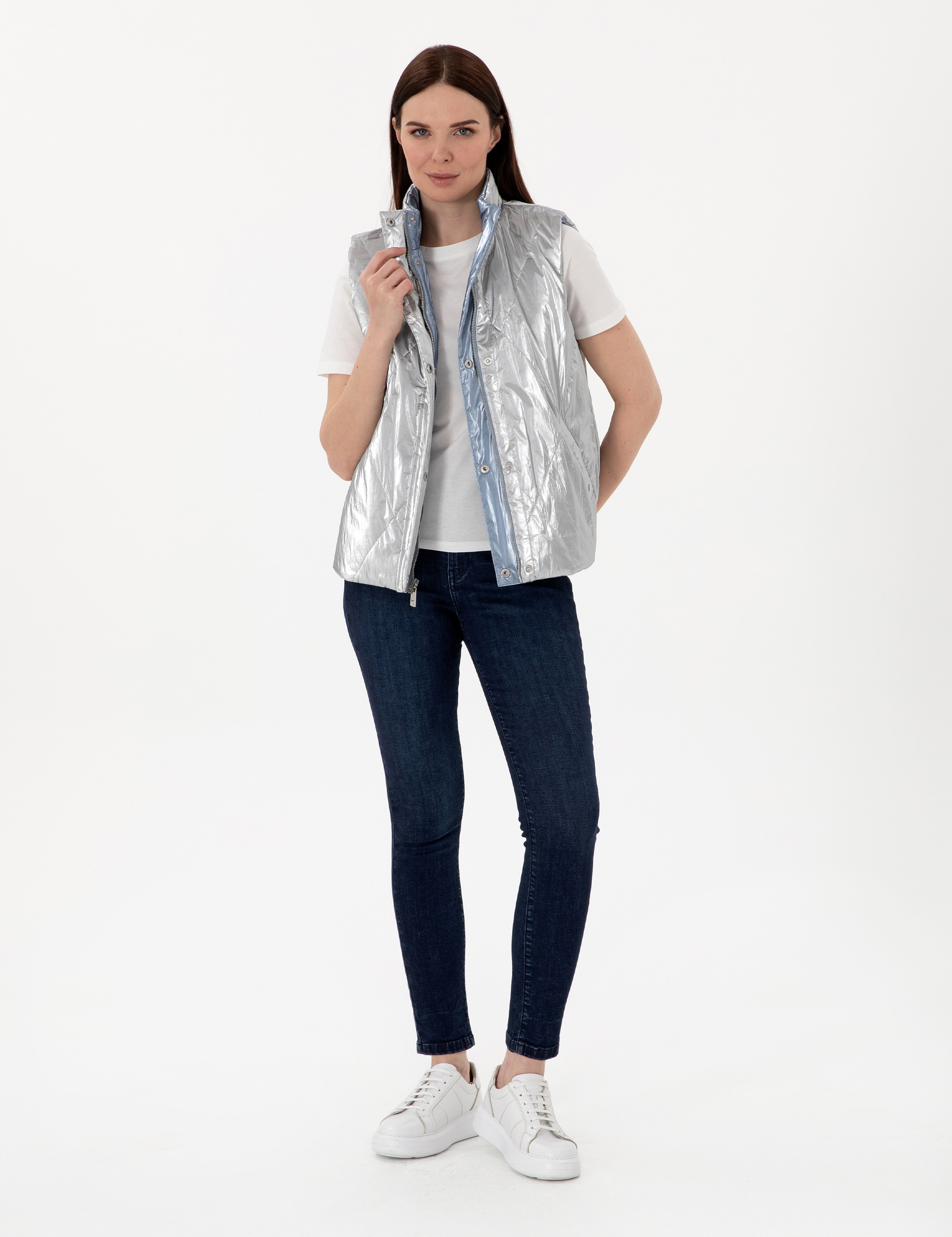 Gri Regular Fit Yelek - Image 4