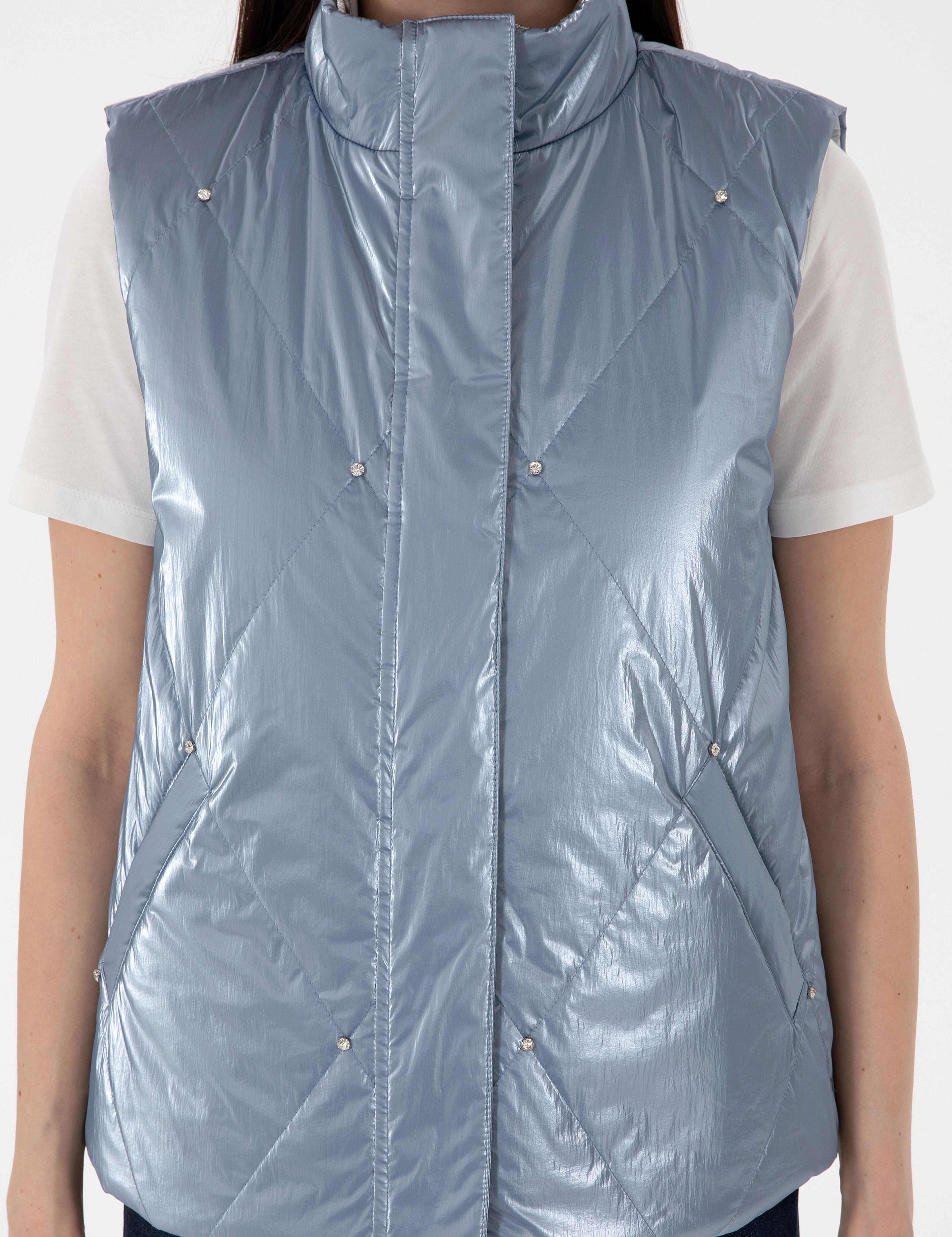 Gri Regular Fit Yelek - Image 7