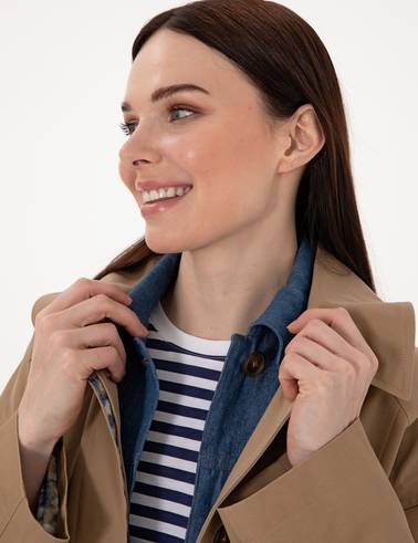 Camel Comfort Fit Trençkot