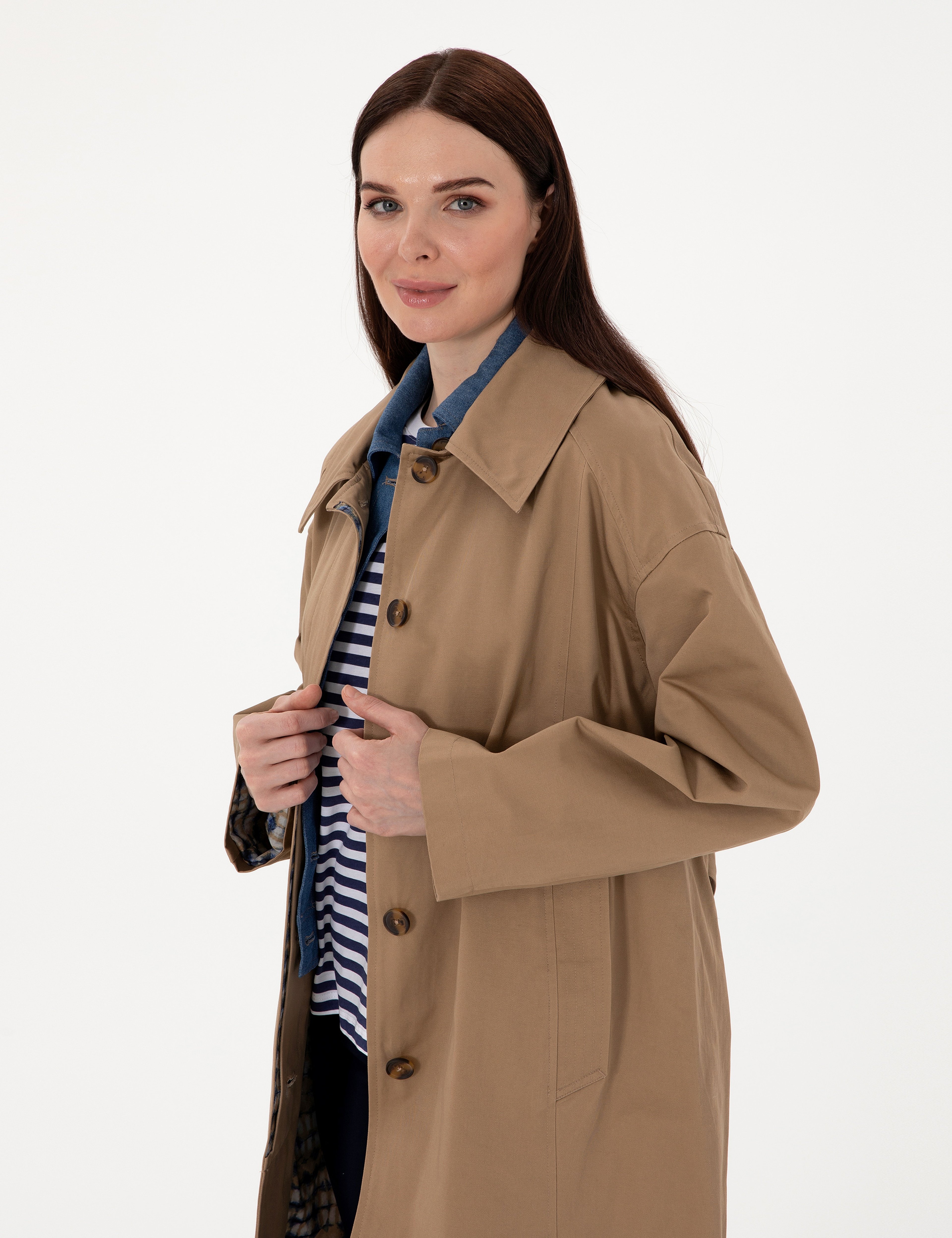 Camel Comfort Fit Trençkot