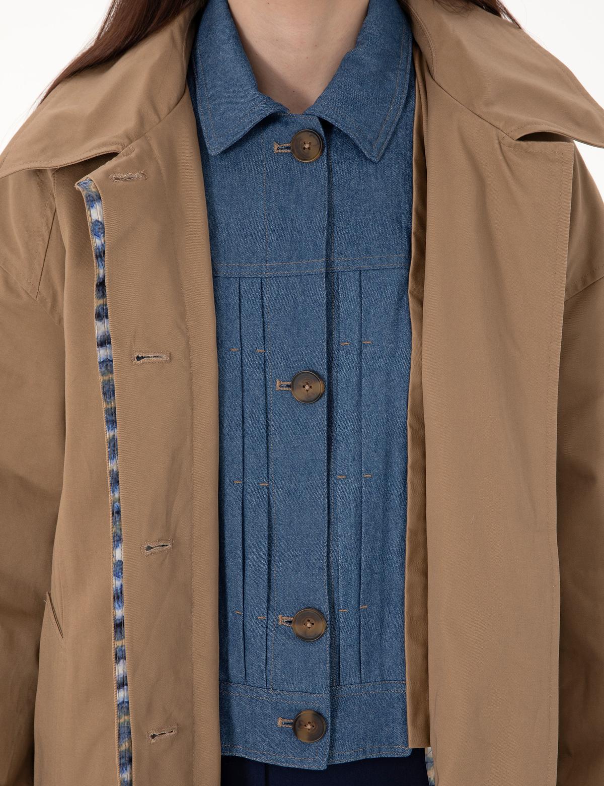 Camel Comfort Fit Trençkot - 50300872004