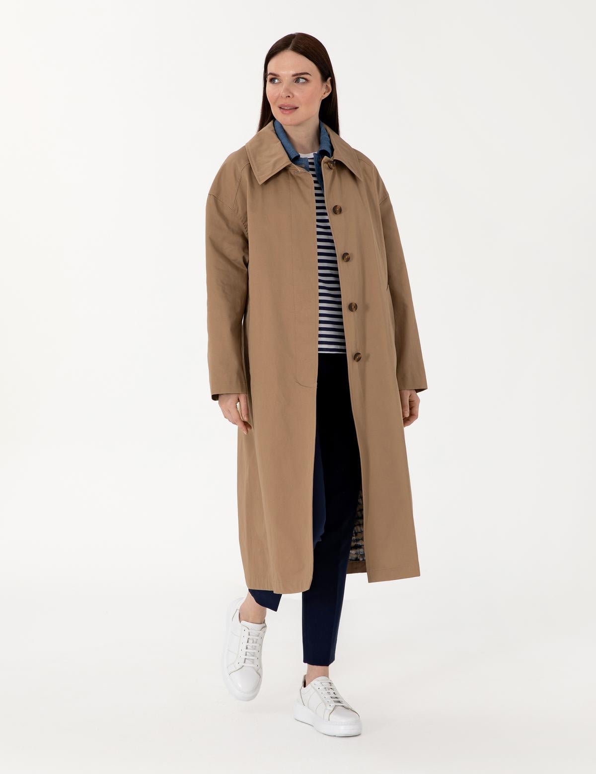 Camel Comfort Fit Trençkot - 50300872004