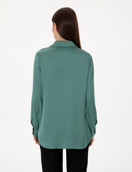 Yeşil Comfort Fit Uzun Kollu Gömlek - 50301090012