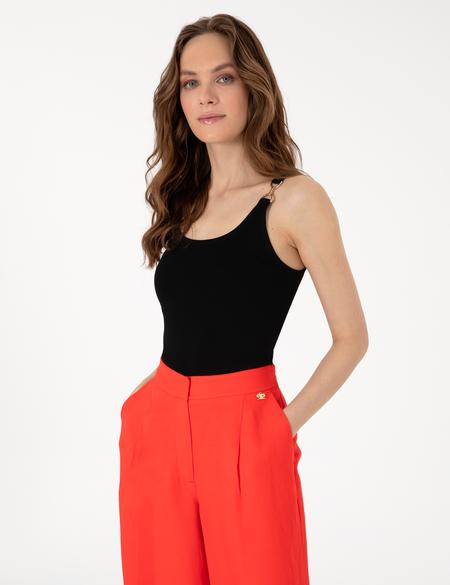 Siyah Slim Fit Triko Tişört - 50301140005