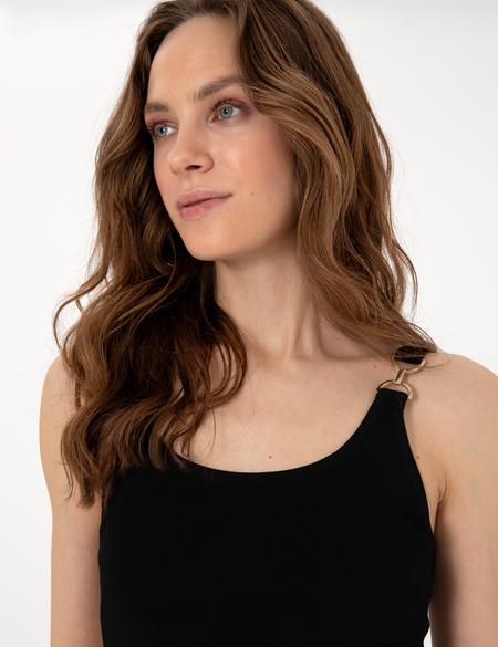 Siyah Slim Fit Triko Tişört - 50301140005