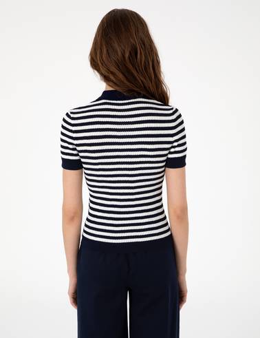 Lacivert Slim Fit Polo Yaka Triko Tişört