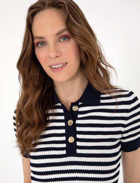 Lacivert Slim Fit Polo Yaka Triko Tişört - 50301182010