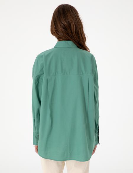 Yeşil Oversize Uzun Kollu Gömlek - 50313596031
