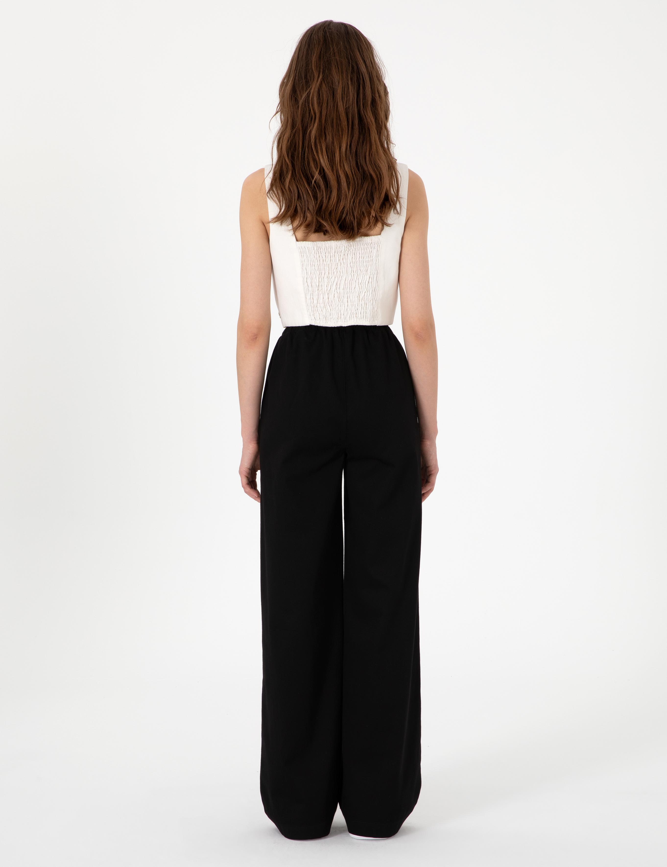 Siyah Yüksek Bel Loose Fit Pantolon