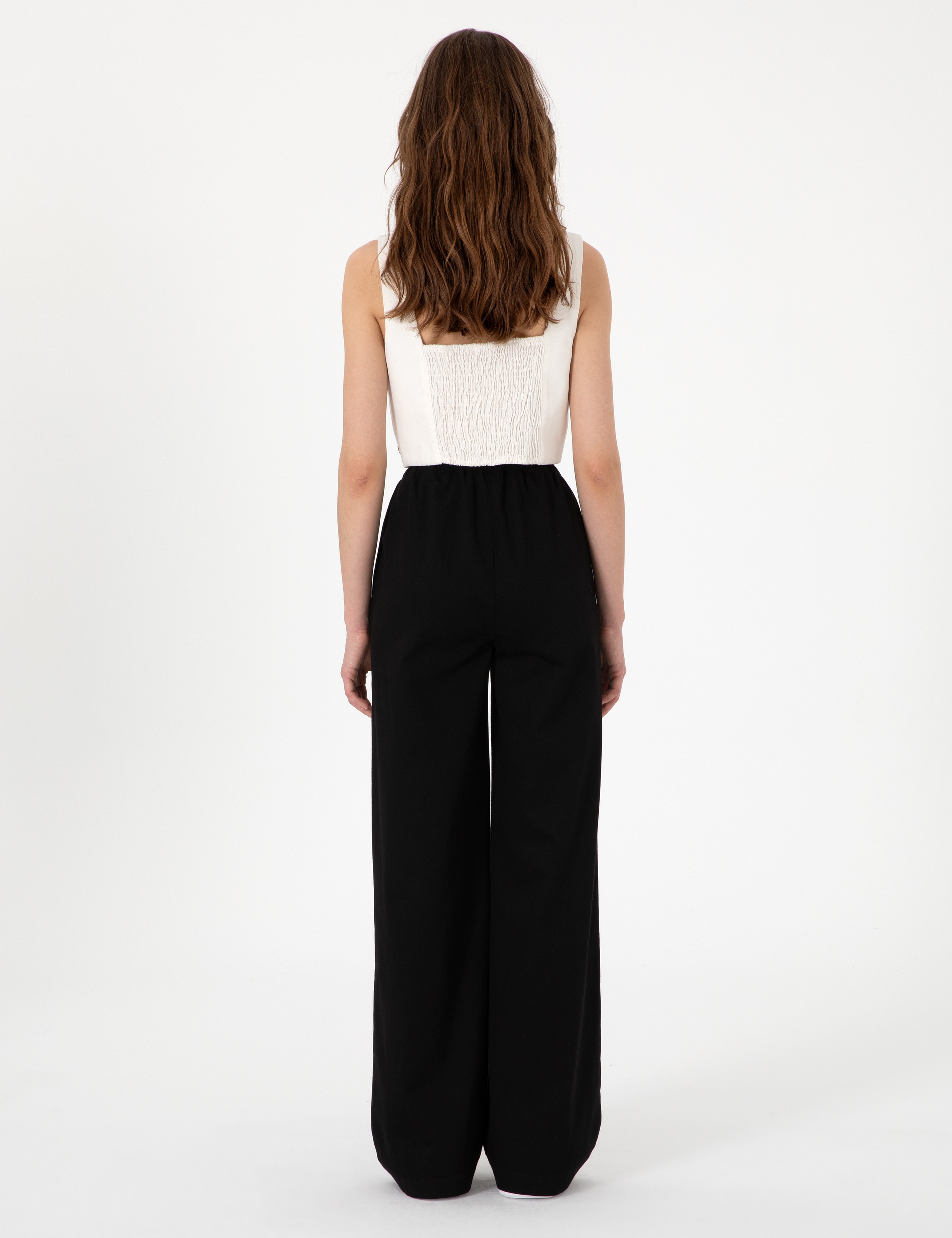 Siyah Yüksek Bel Loose Fit Pantolon - Image 4