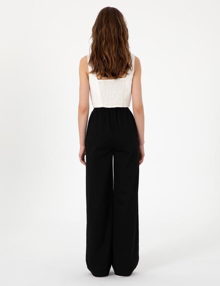 Siyah Yüksek Bel Loose Fit Pantolon - 50313136011