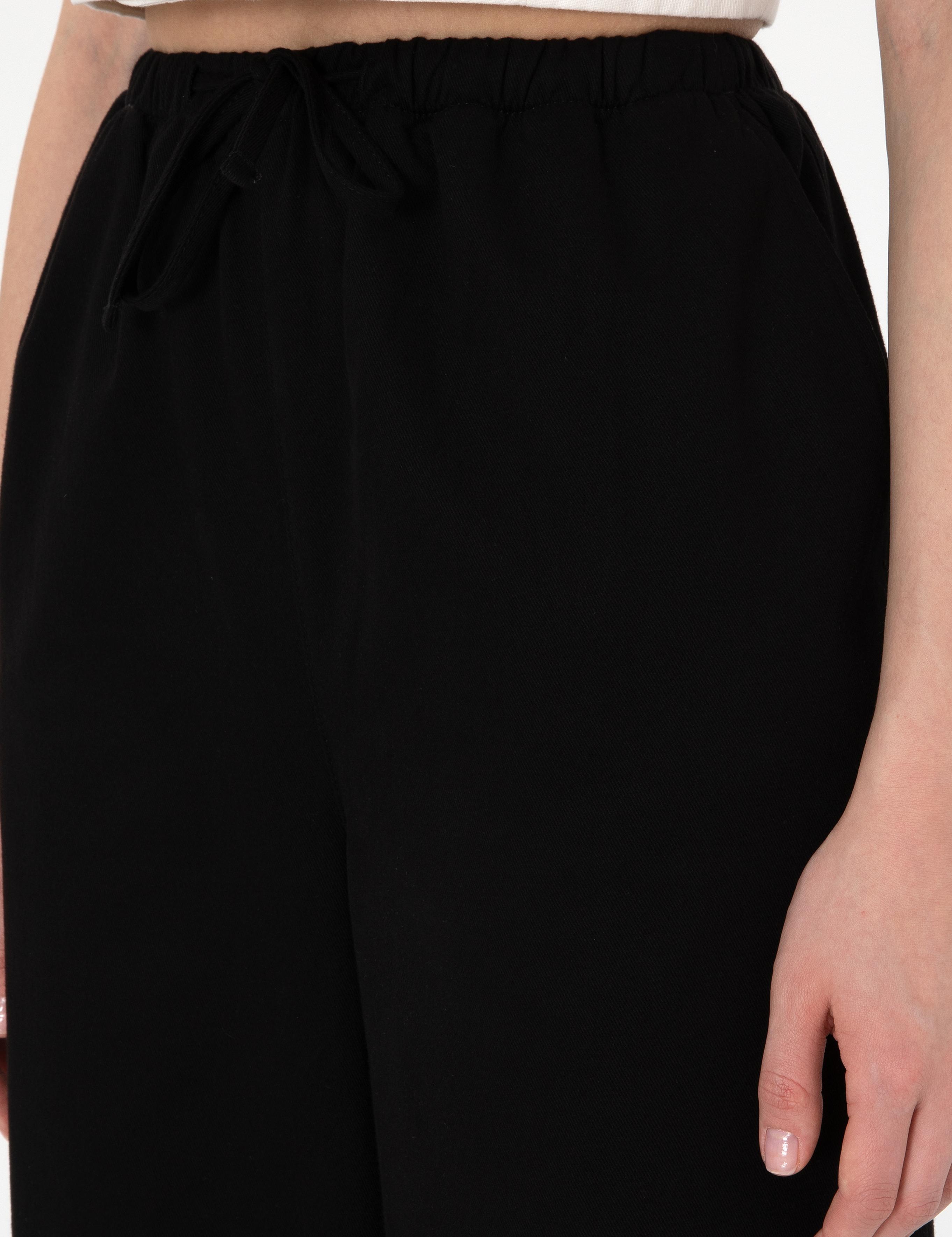 Siyah Yüksek Bel Loose Fit Pantolon