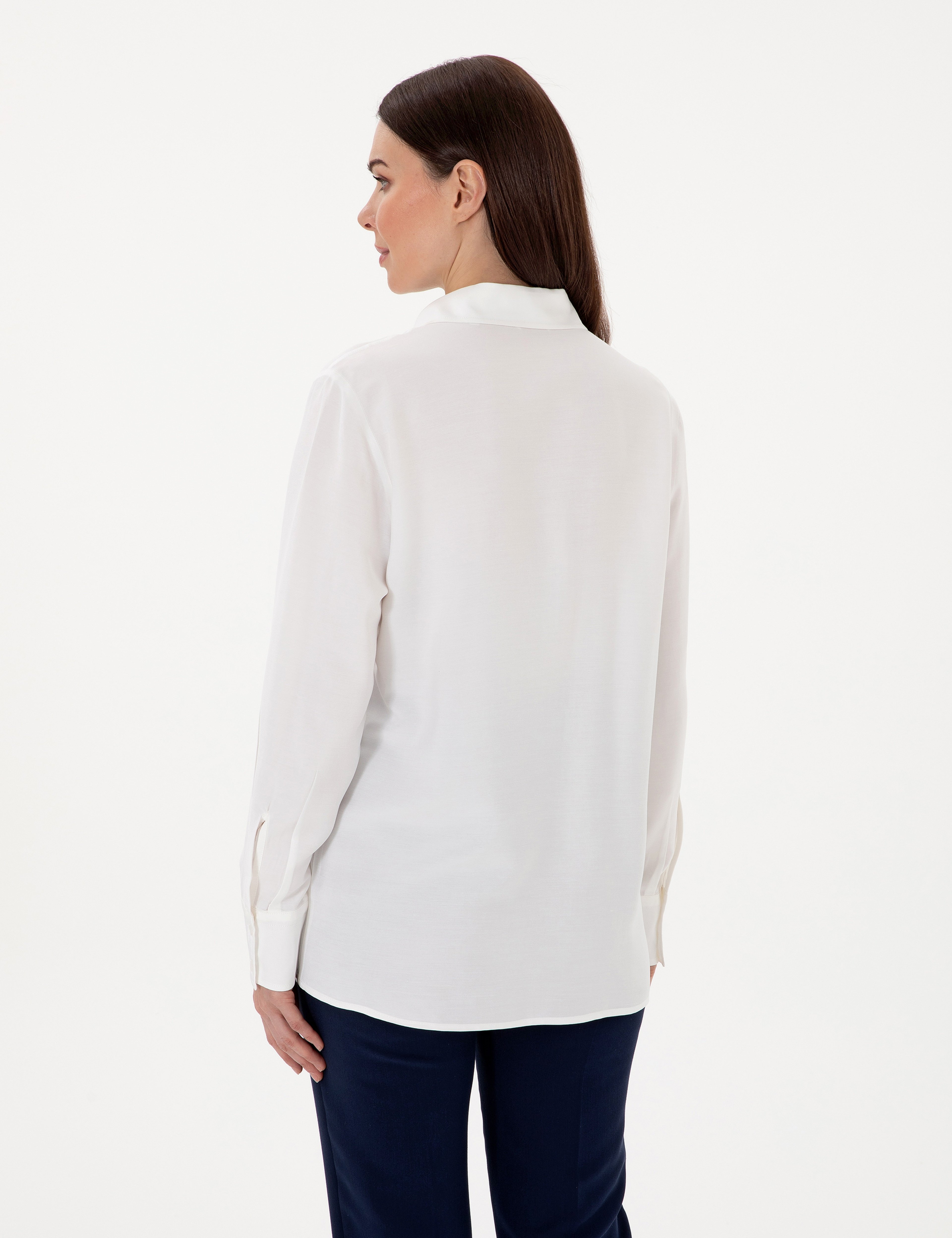 Beyaz Comfort Fit Uzun Kollu Gömlek