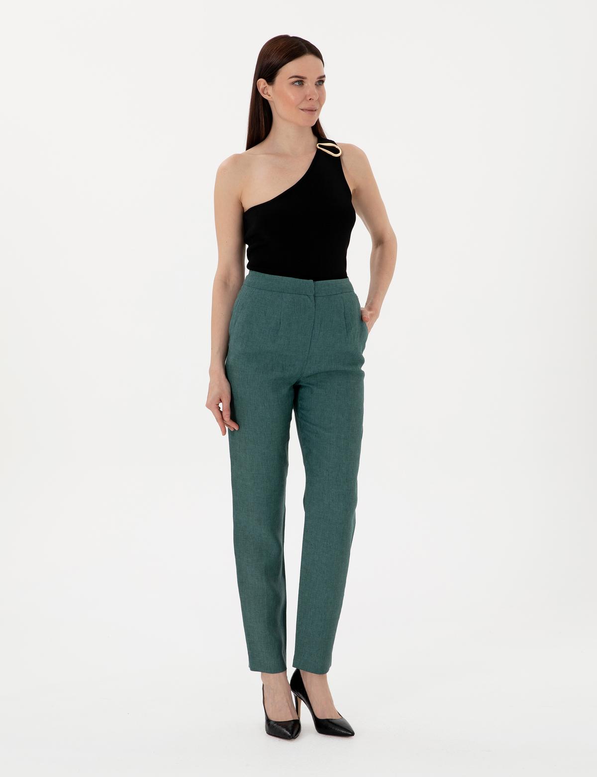 Yeşil Kumaş Pantolon - 50289378006