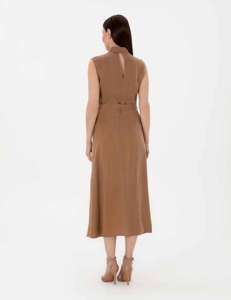 Kahverengi Regular Fit Dokuma Elbise - 50306939013