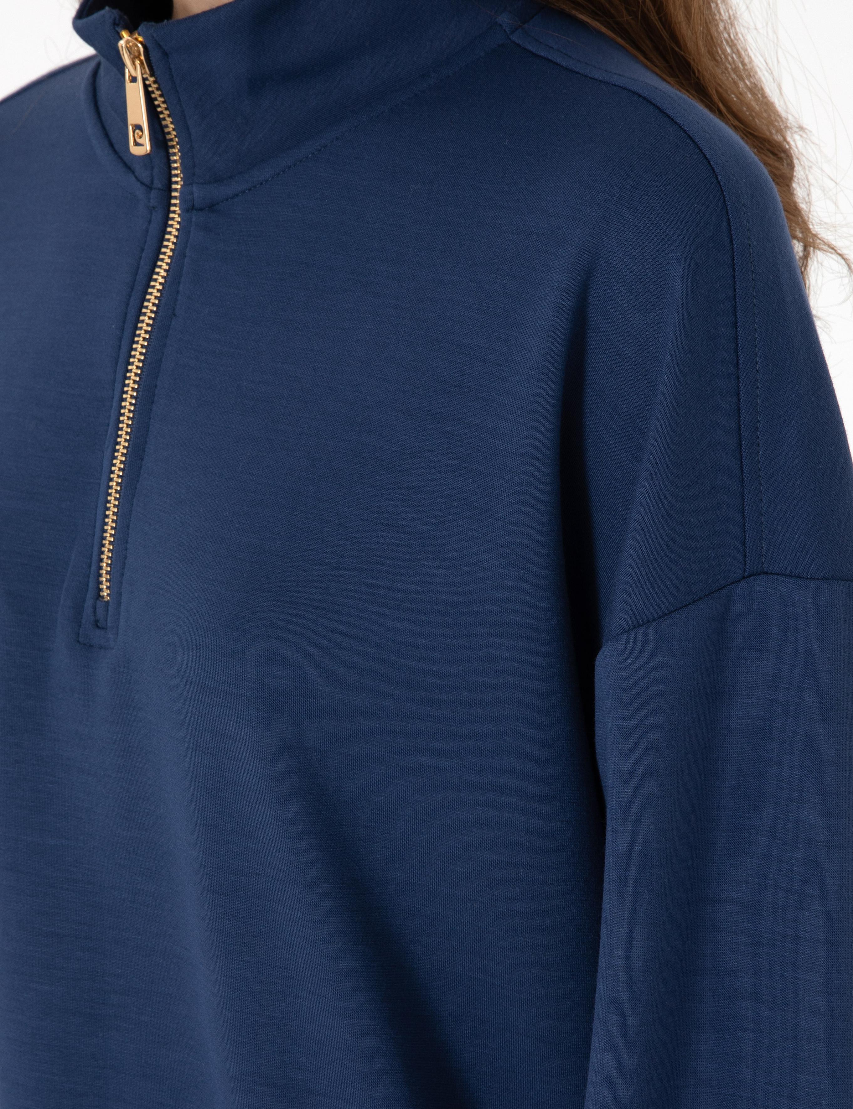 Lacivert Regular Fit Modal Kumaş Sweatshirt