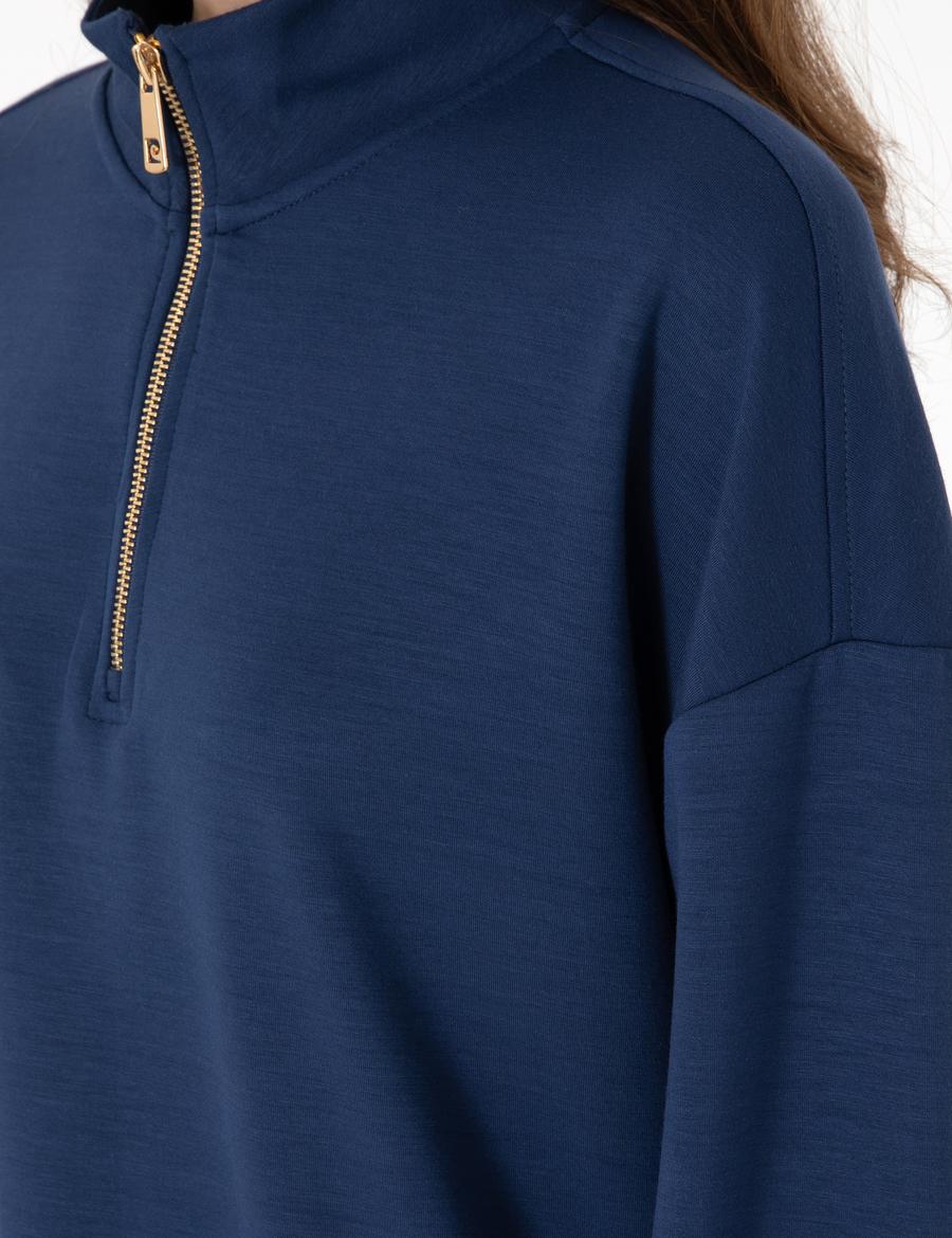 Lacivert Regular Fit Modal Kumaş Sweatshirt