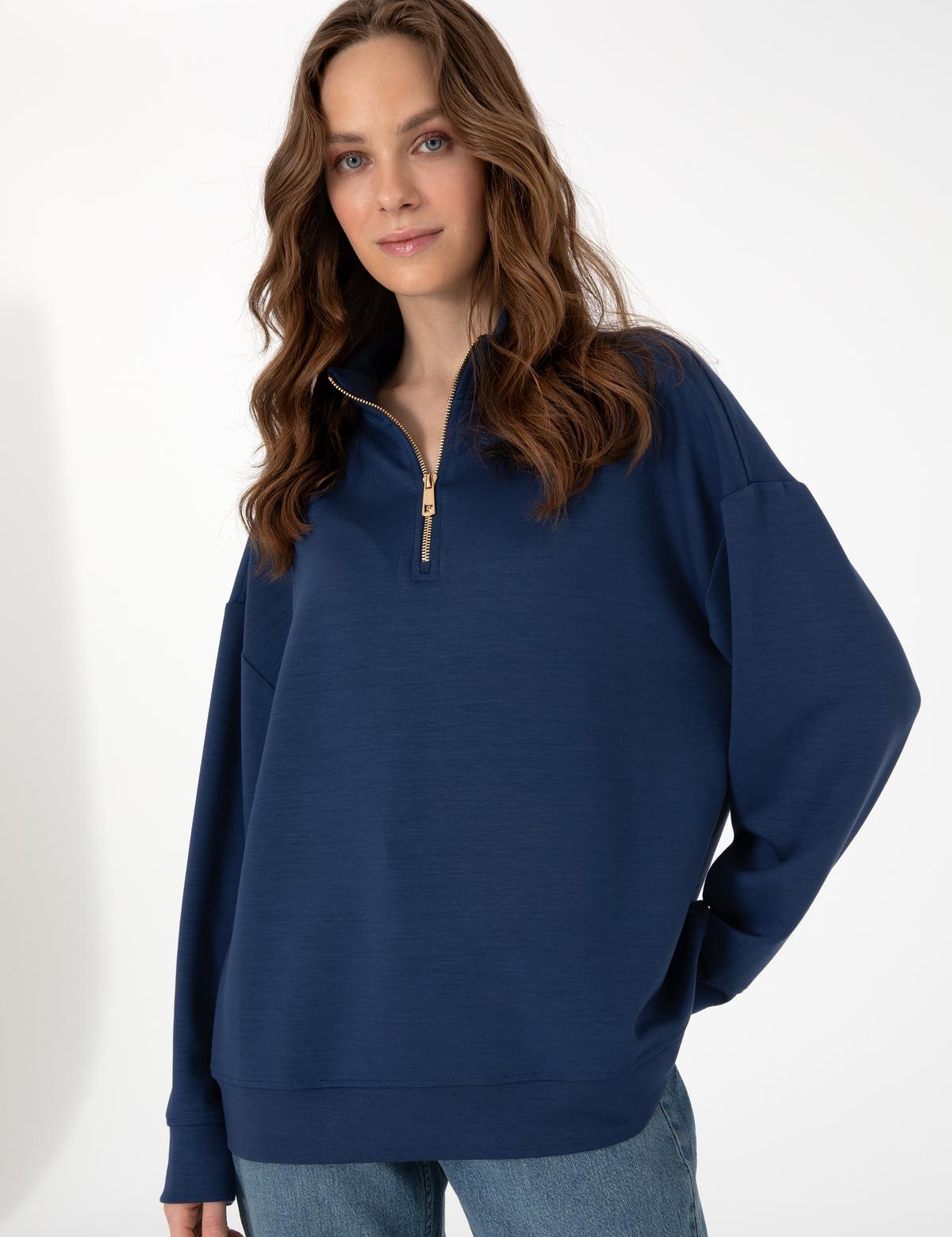 Lacivert Regular Fit Modal Kumaş Sweatshirt - 50308116021