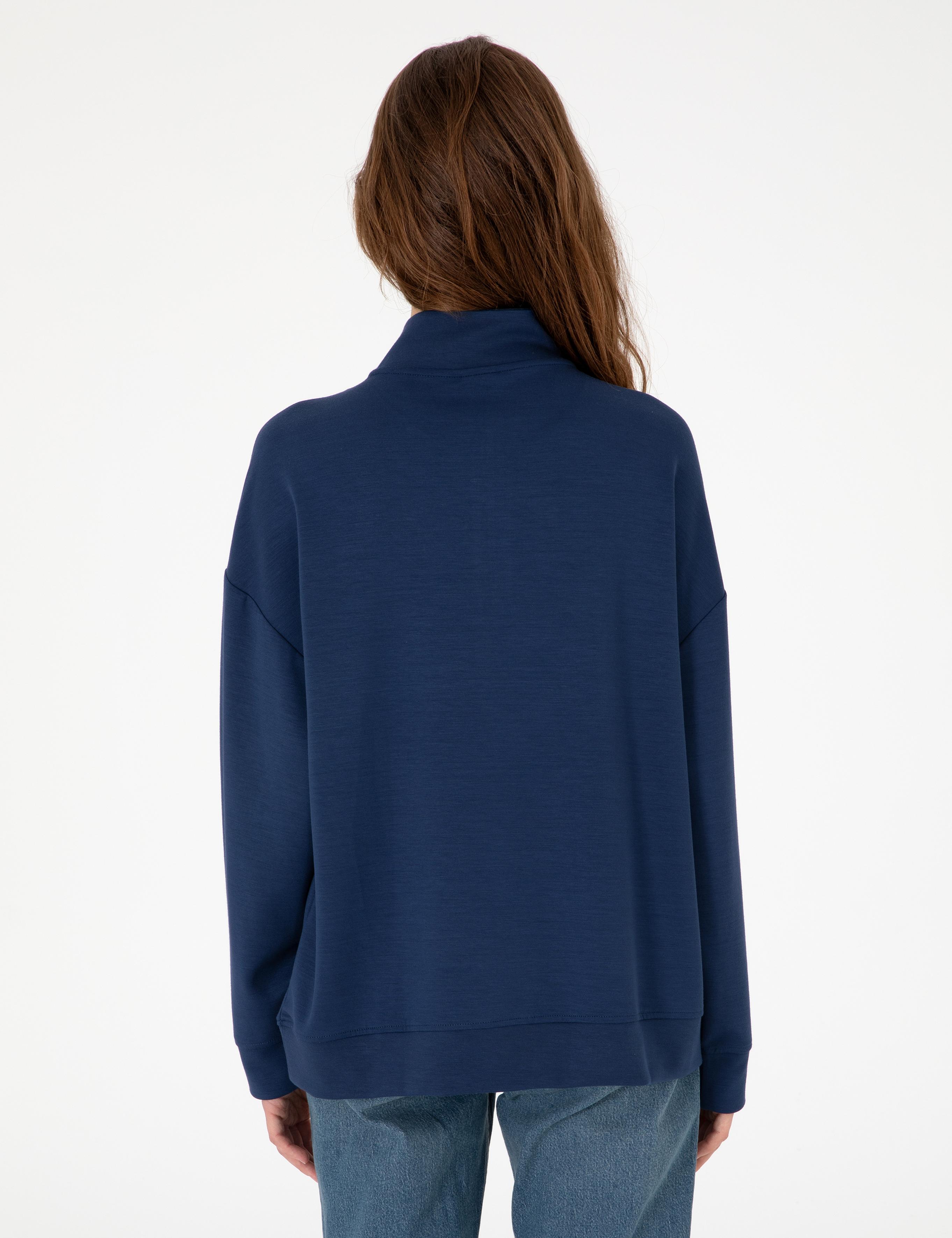 Lacivert Regular Fit Modal Kumaş Sweatshirt