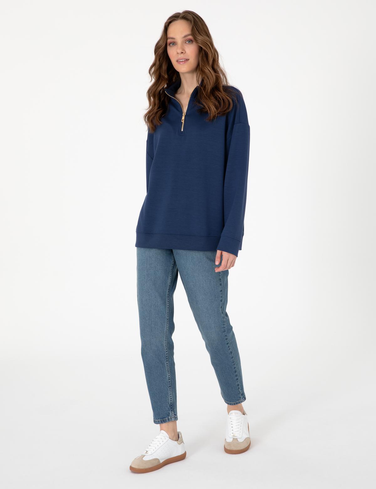 Lacivert Regular Fit Modal Kumaş Sweatshirt - 50308116021