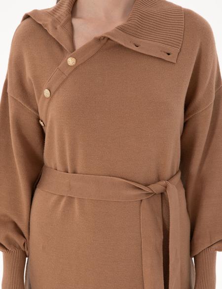 Camel Comfort Fit Triko Elbise - 50290559004