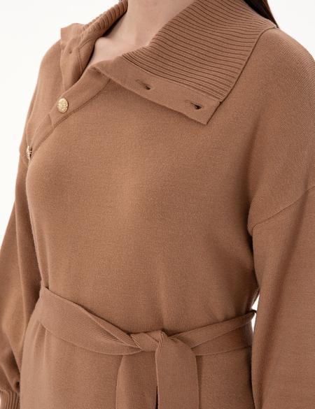 Camel Comfort Fit Triko Elbise - 50290559004