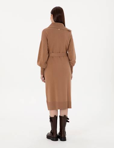 Camel Comfort Fit Triko Elbise