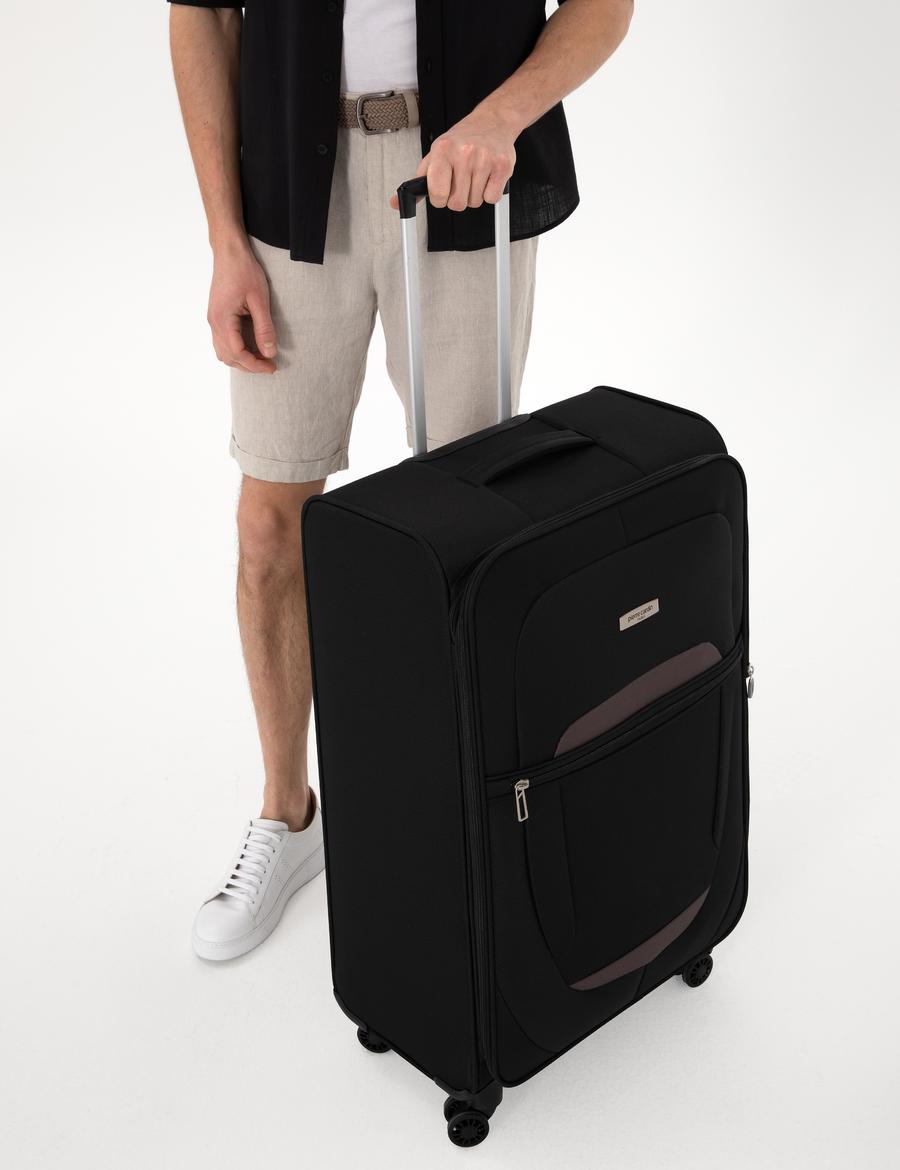 Siyah Büyük Boy Kumaş Valiz