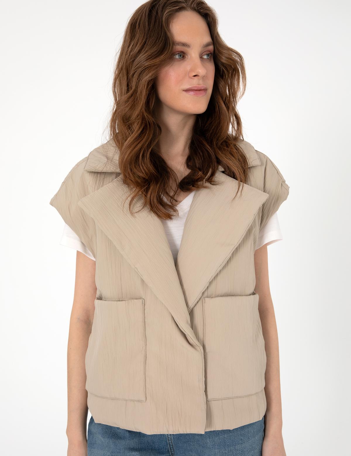 Kum Crop Top Yelek - 50300907021