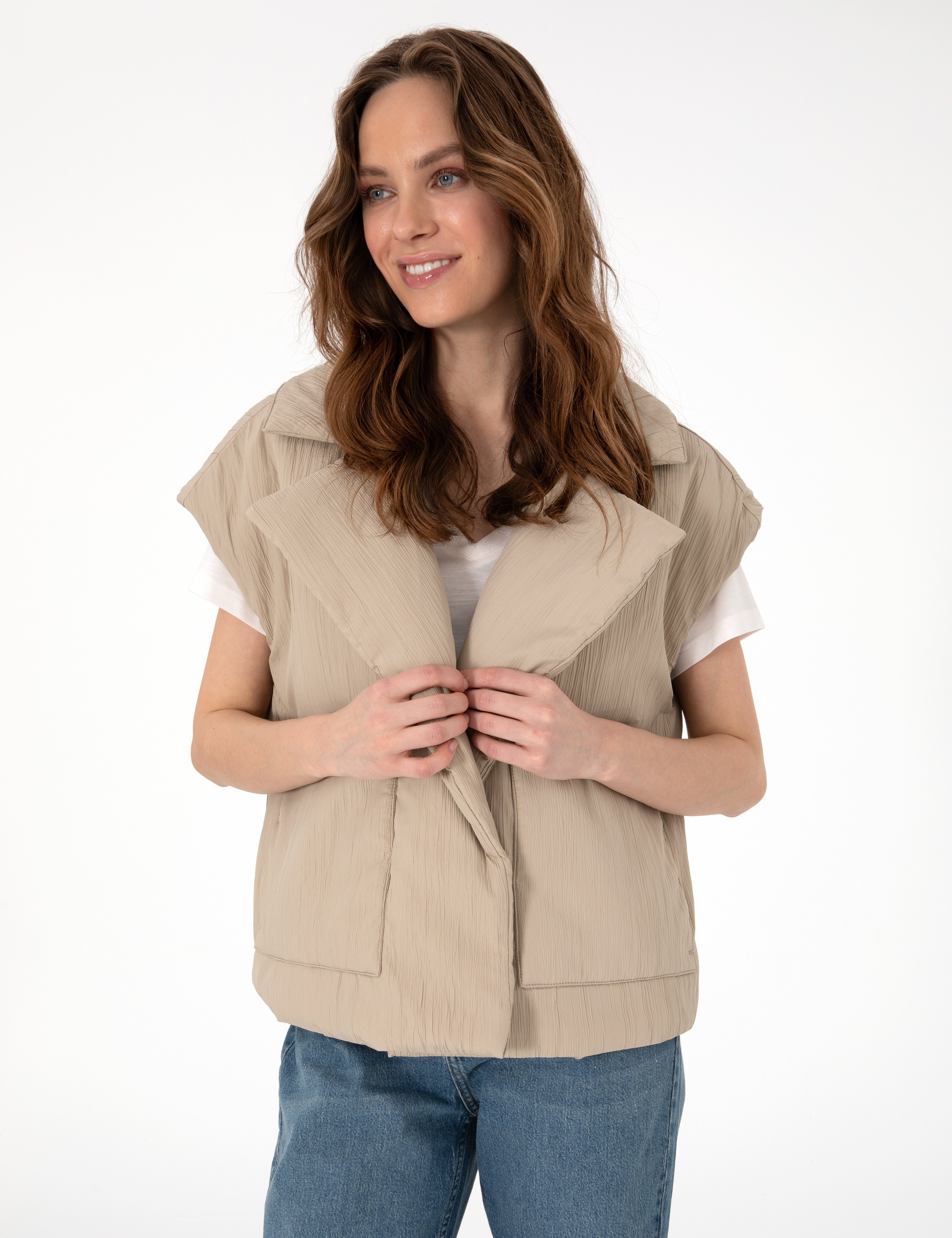 Kum Crop Top Yelek - Image 1