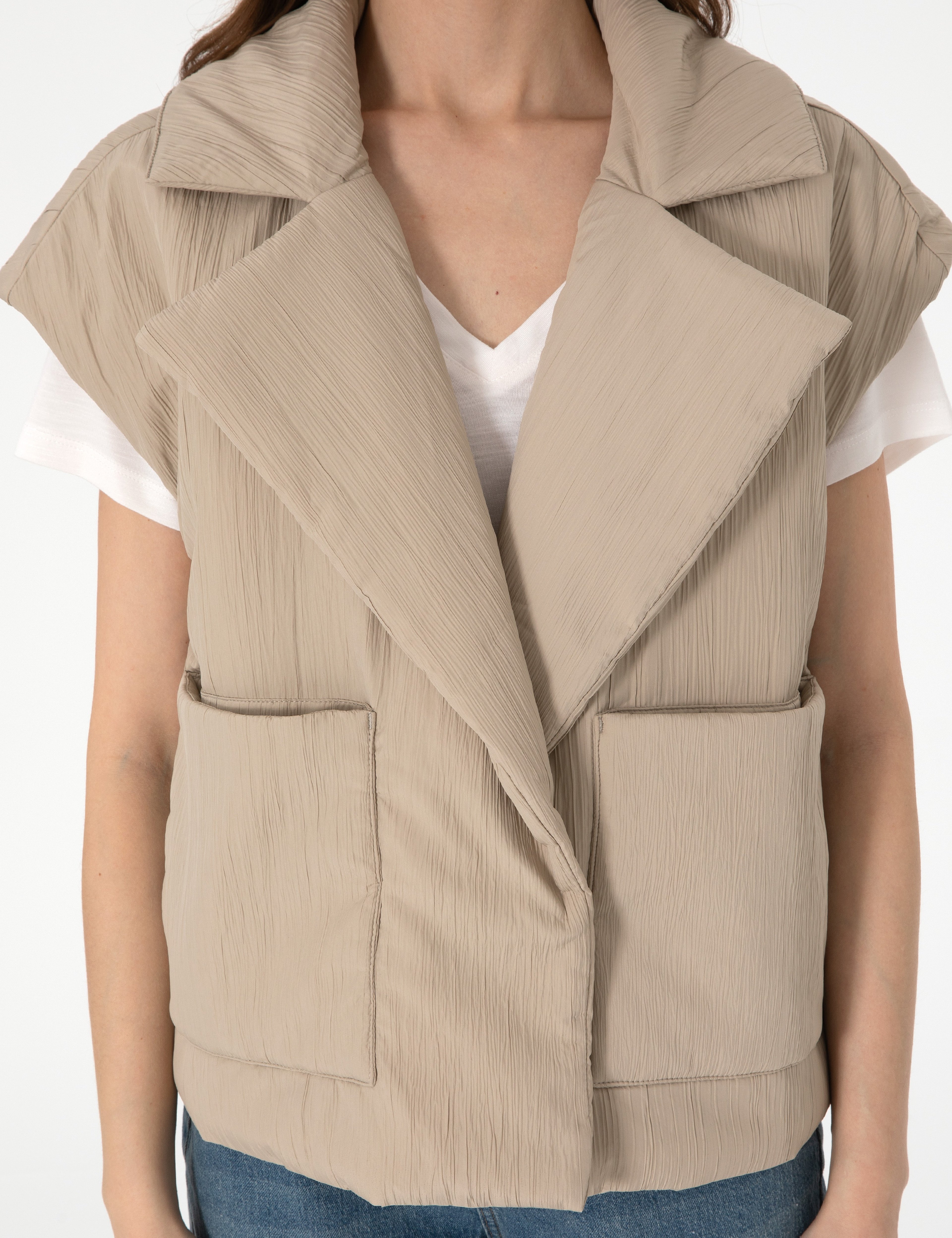Kum Crop Top Yelek