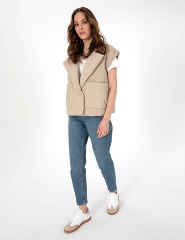 Kum Crop Top Yelek