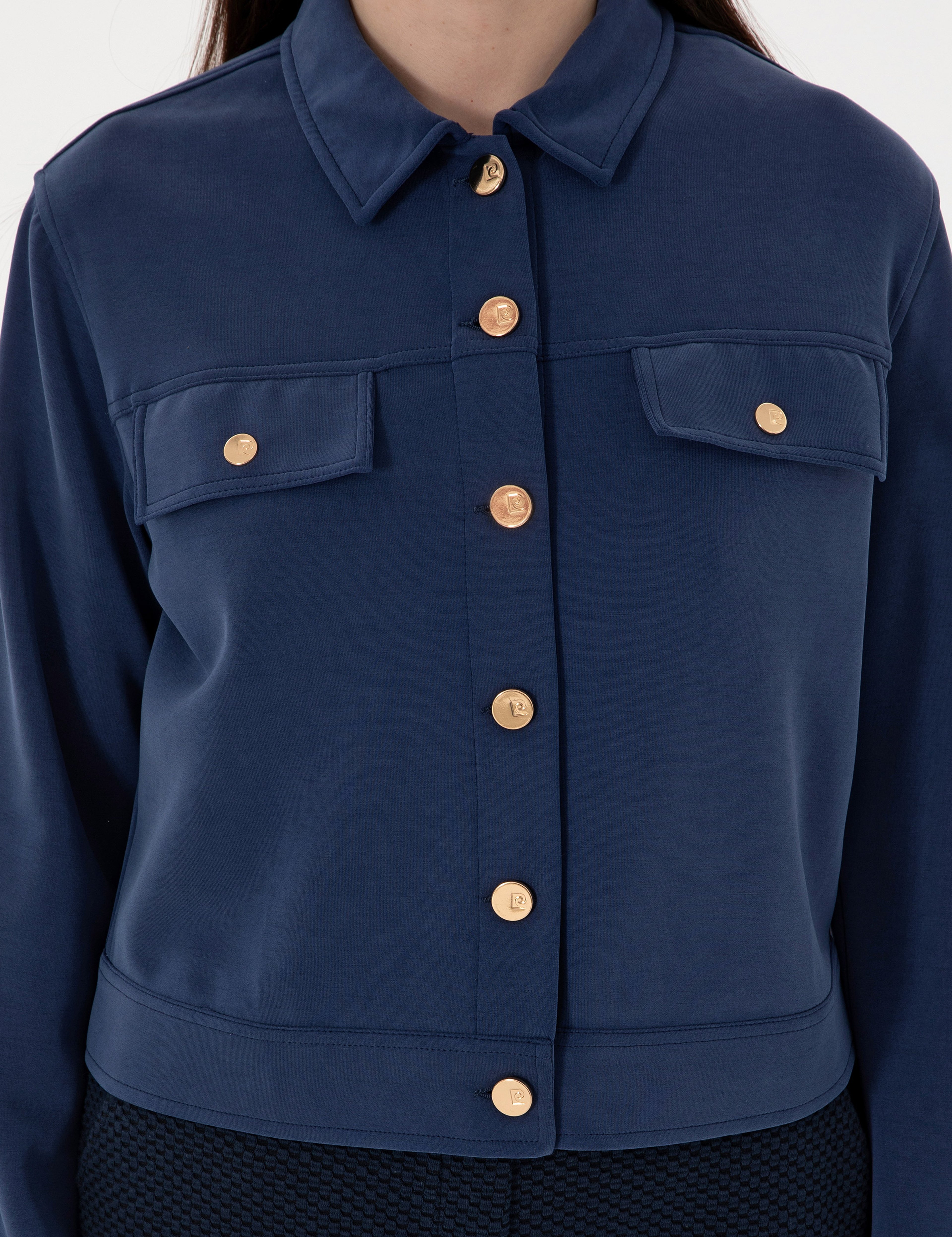 Lacivert Regular Fit Örme Hırka - Image 6