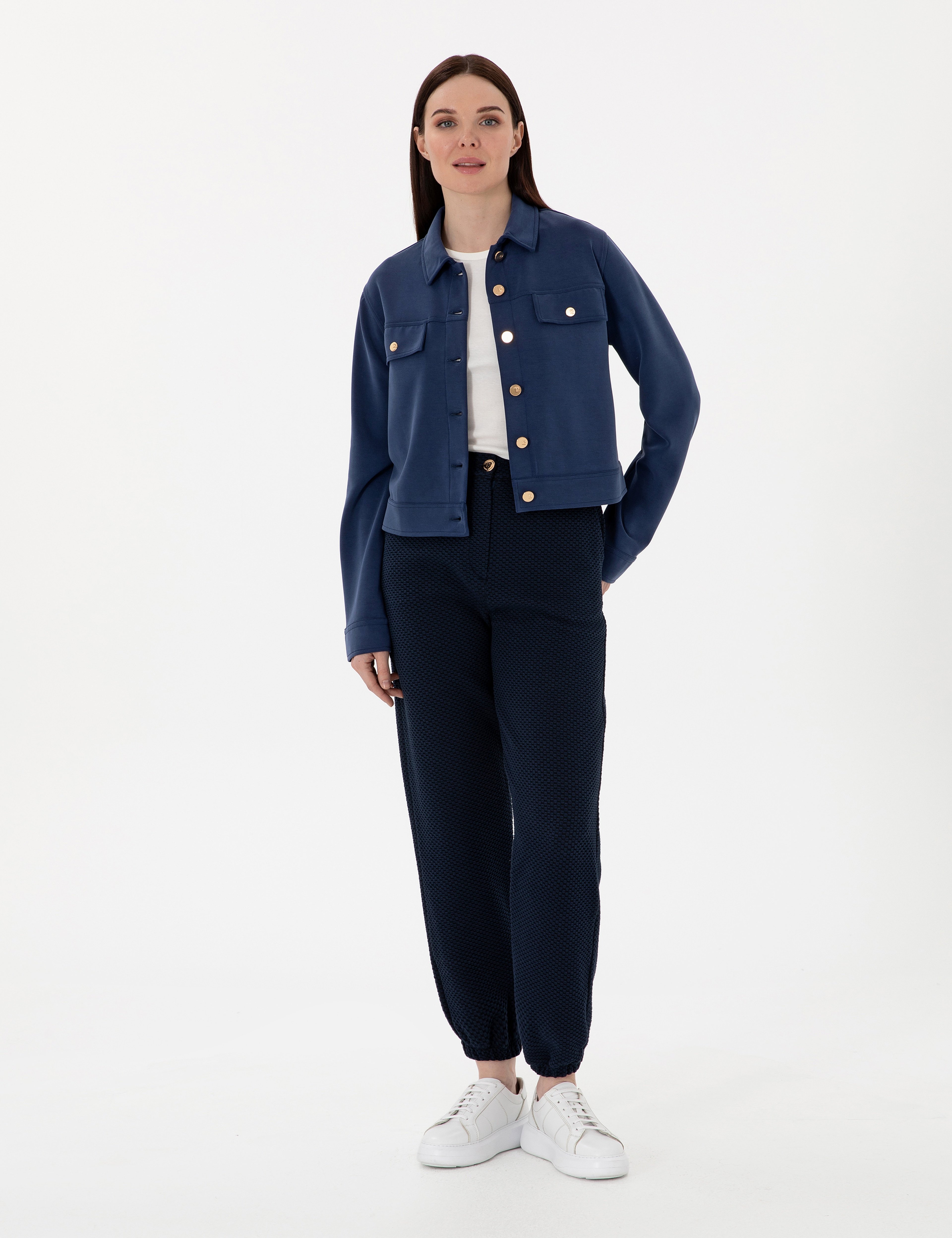 Lacivert Regular Fit Örme Hırka - Image 4