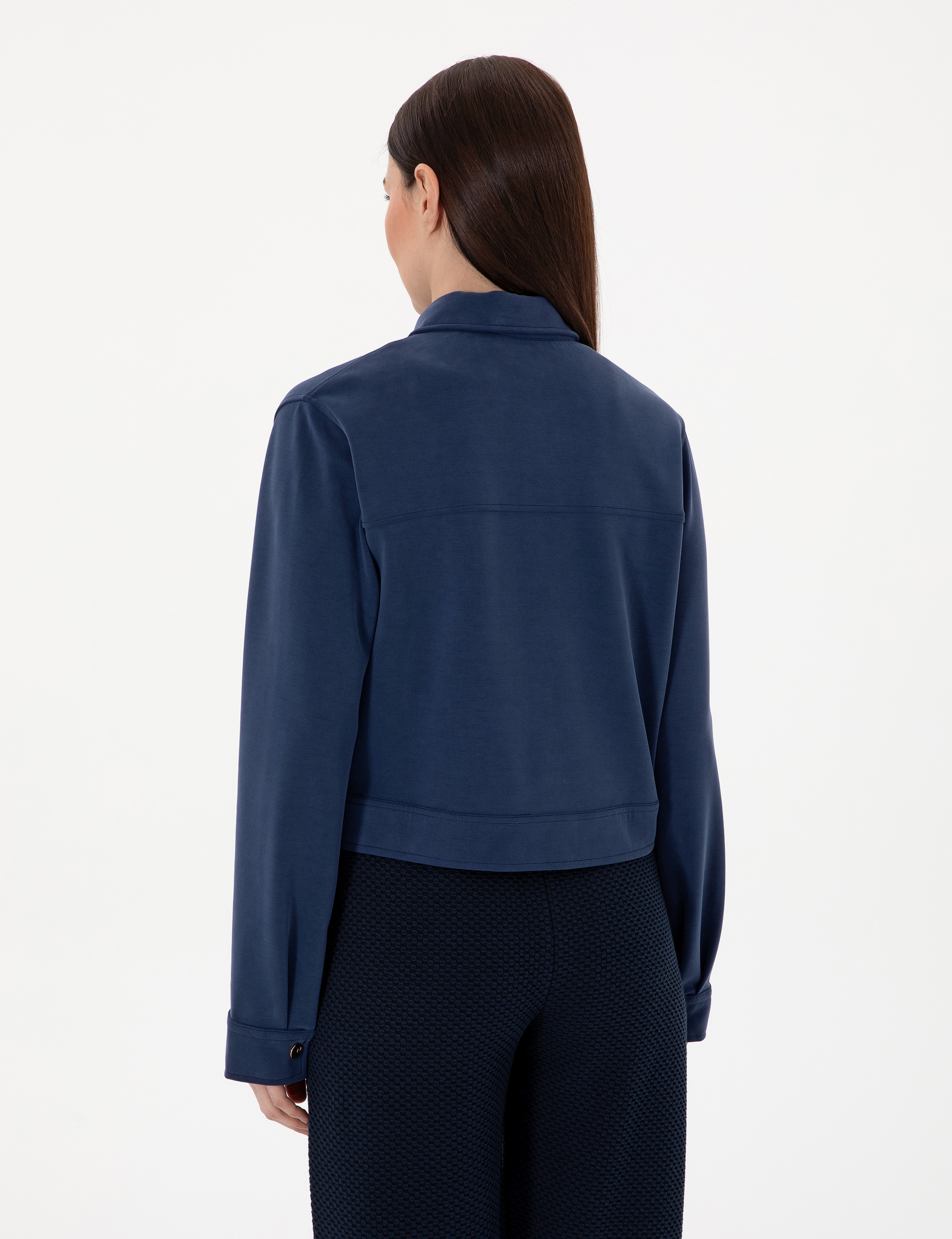 Lacivert Regular Fit Örme Hırka - Image 5