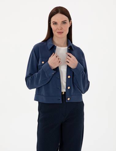 Lacivert Regular Fit Örme Hırka