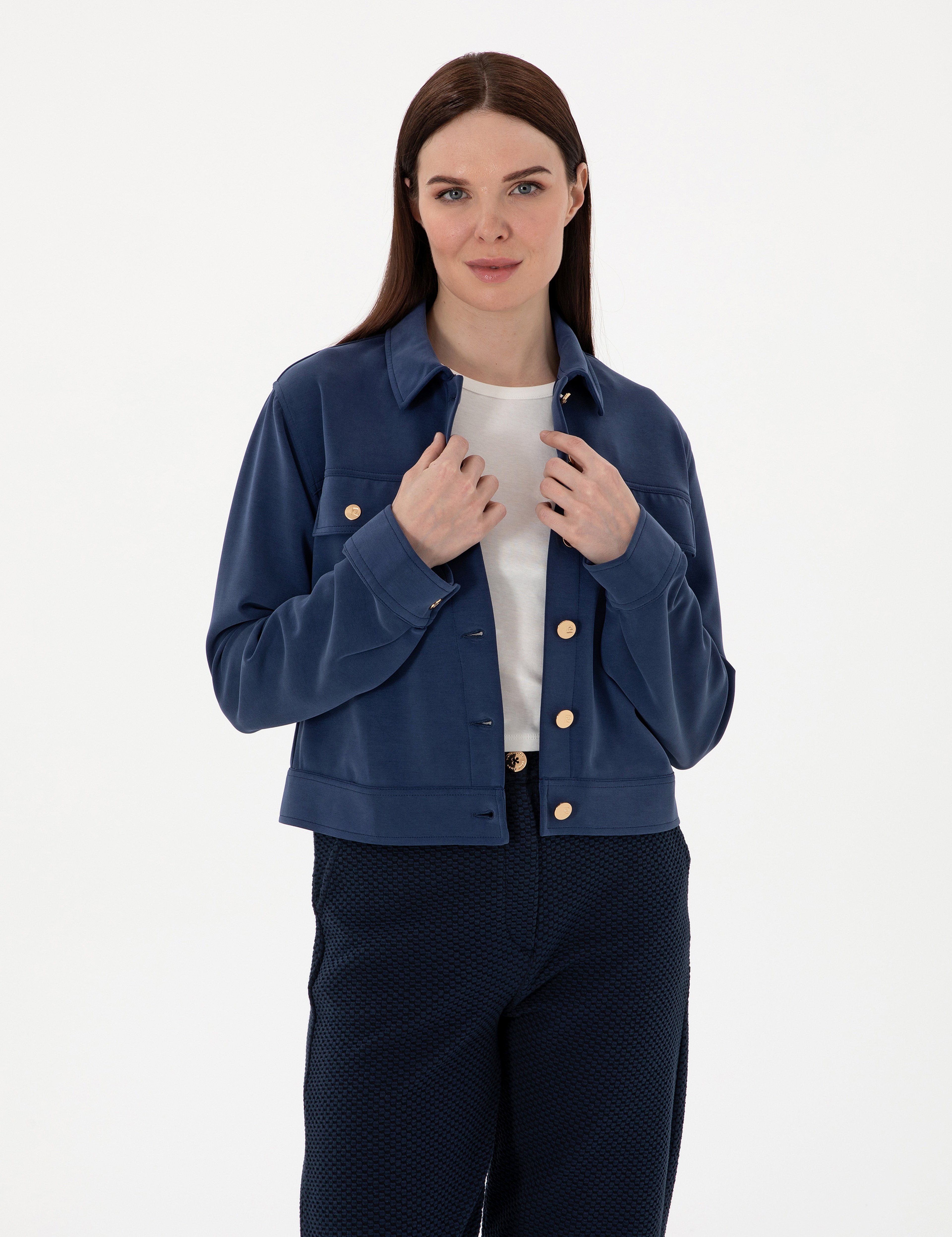 Lacivert Regular Fit Örme Hırka - Image 1
