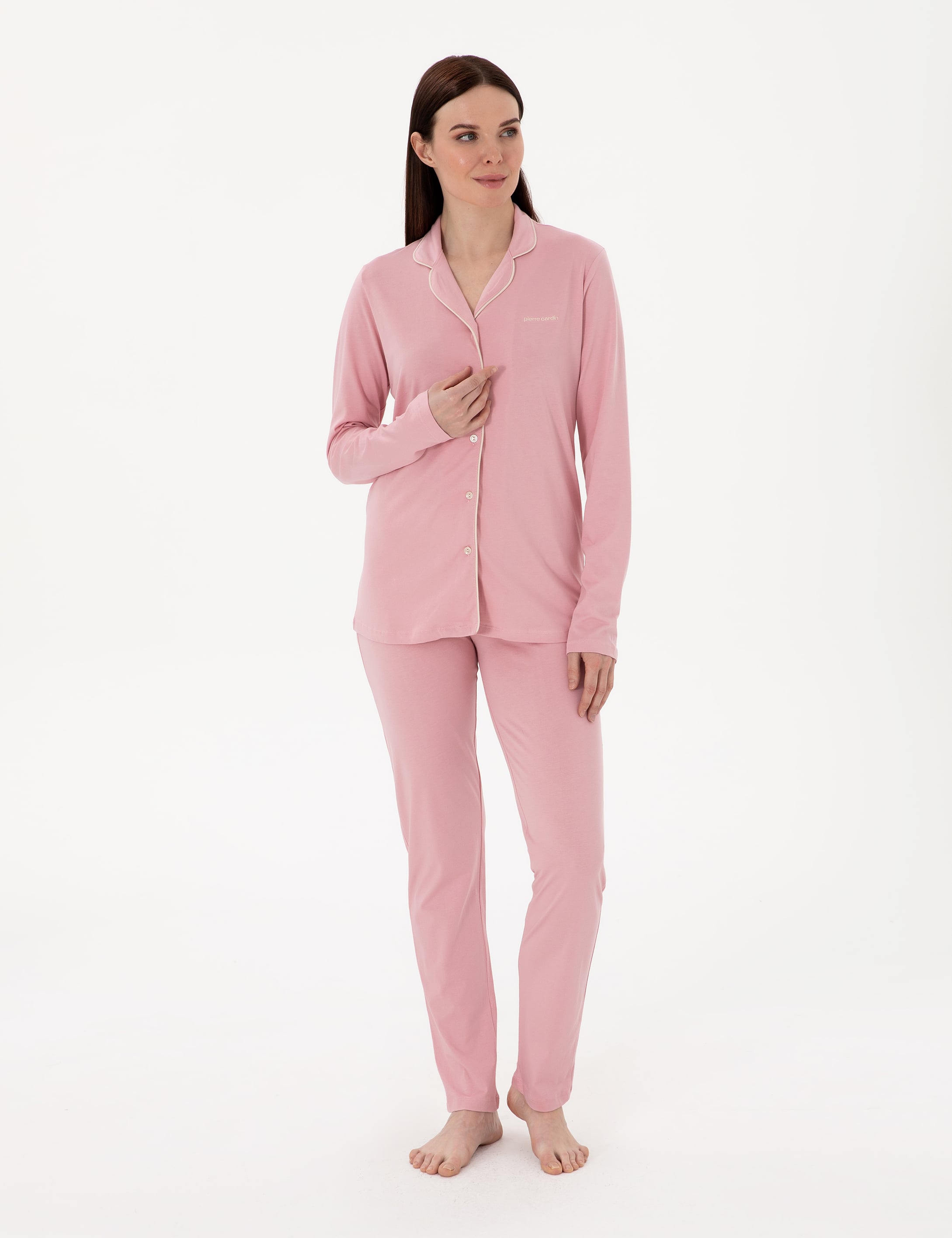 Gül Kurusu Gömlek Pijama Takımı
