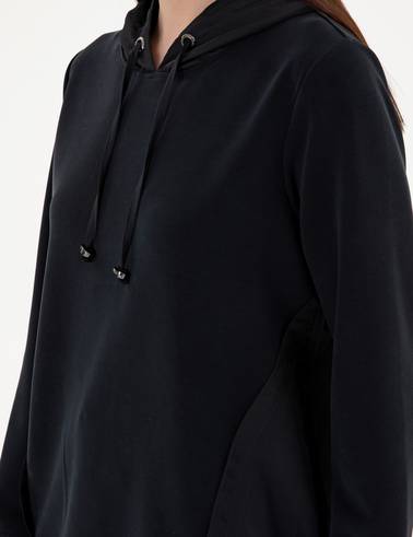 Siyah Comfort Fit Sweatshirt